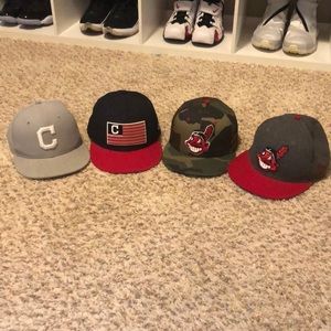 59Fifty fitted Indians hats. All size 7 1/2